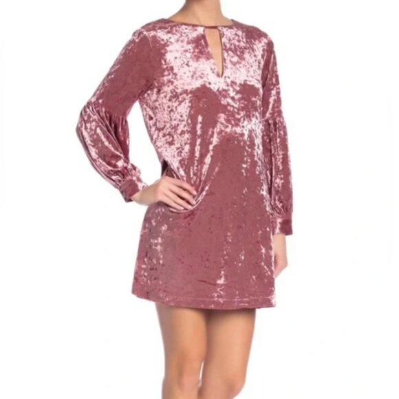 Muche and Muchette Velvet Dress Loose Pink Crushed Velvet Size Medium Large M/L - Picture 2 of 15